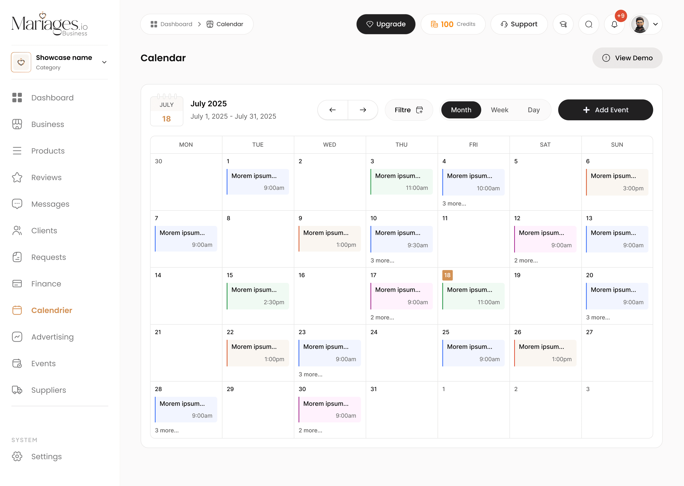 Votre planning, clair et maîtrisé